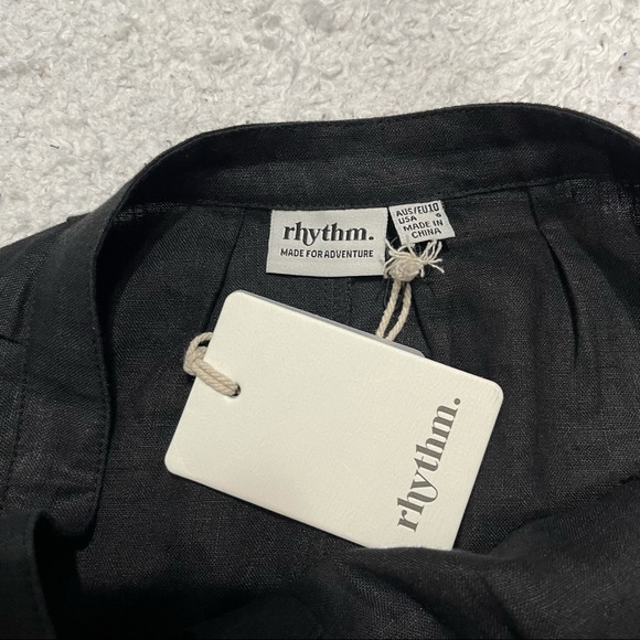 Rhythm Amalfi Washed Black Button-Up Midi Skirt - Picture 9 of 12